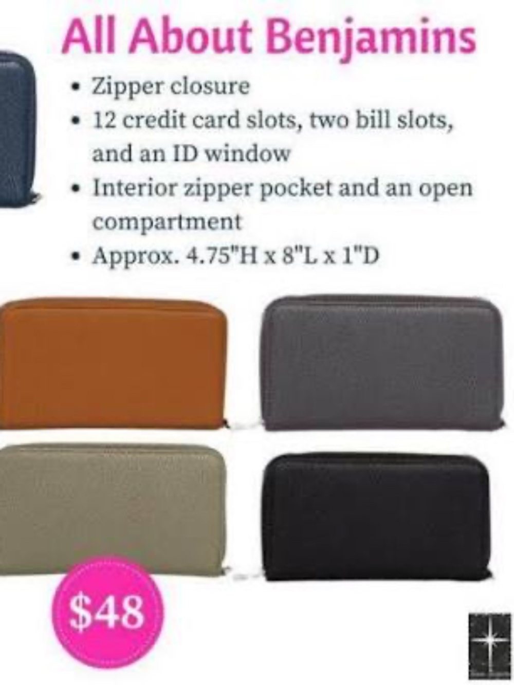 Lot of 3 Thirty One "All About the Benjamin's" Wallets - Picture 16 of 16